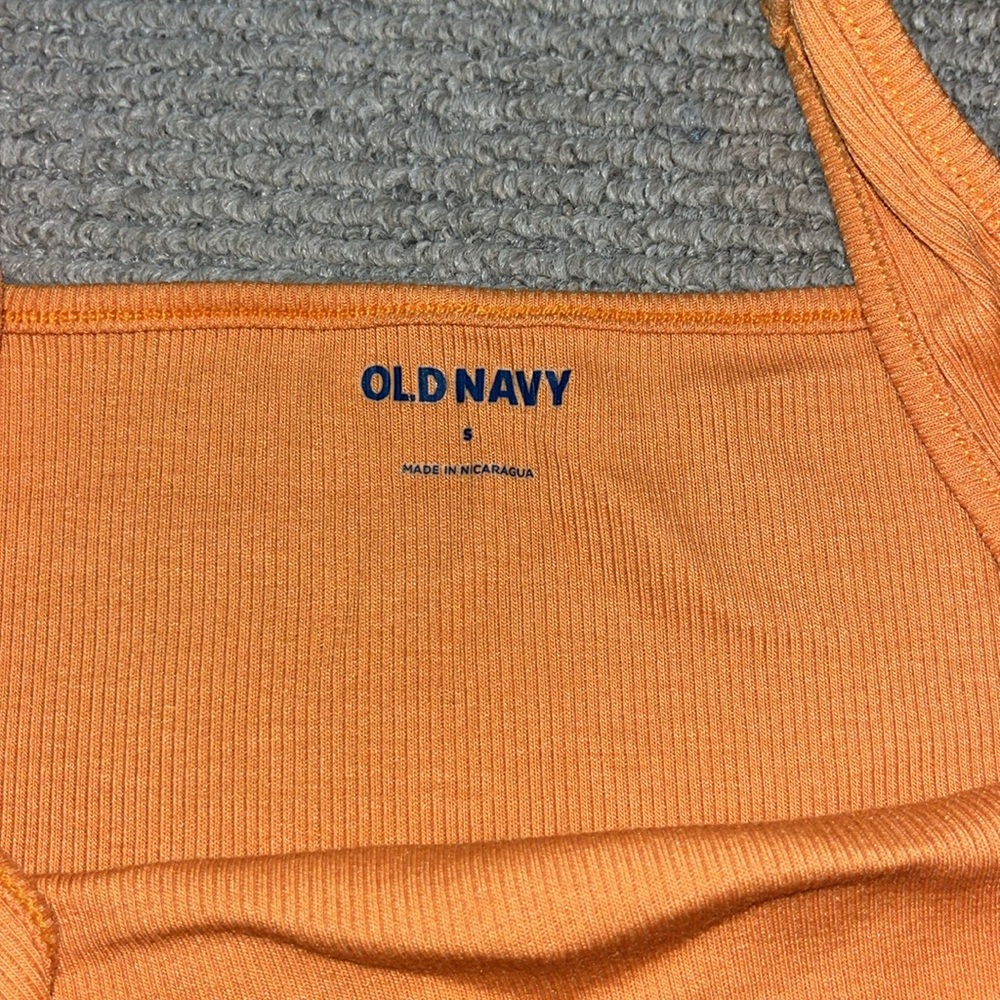 Orange Ribbed Tank Top - Picture 2 of 3